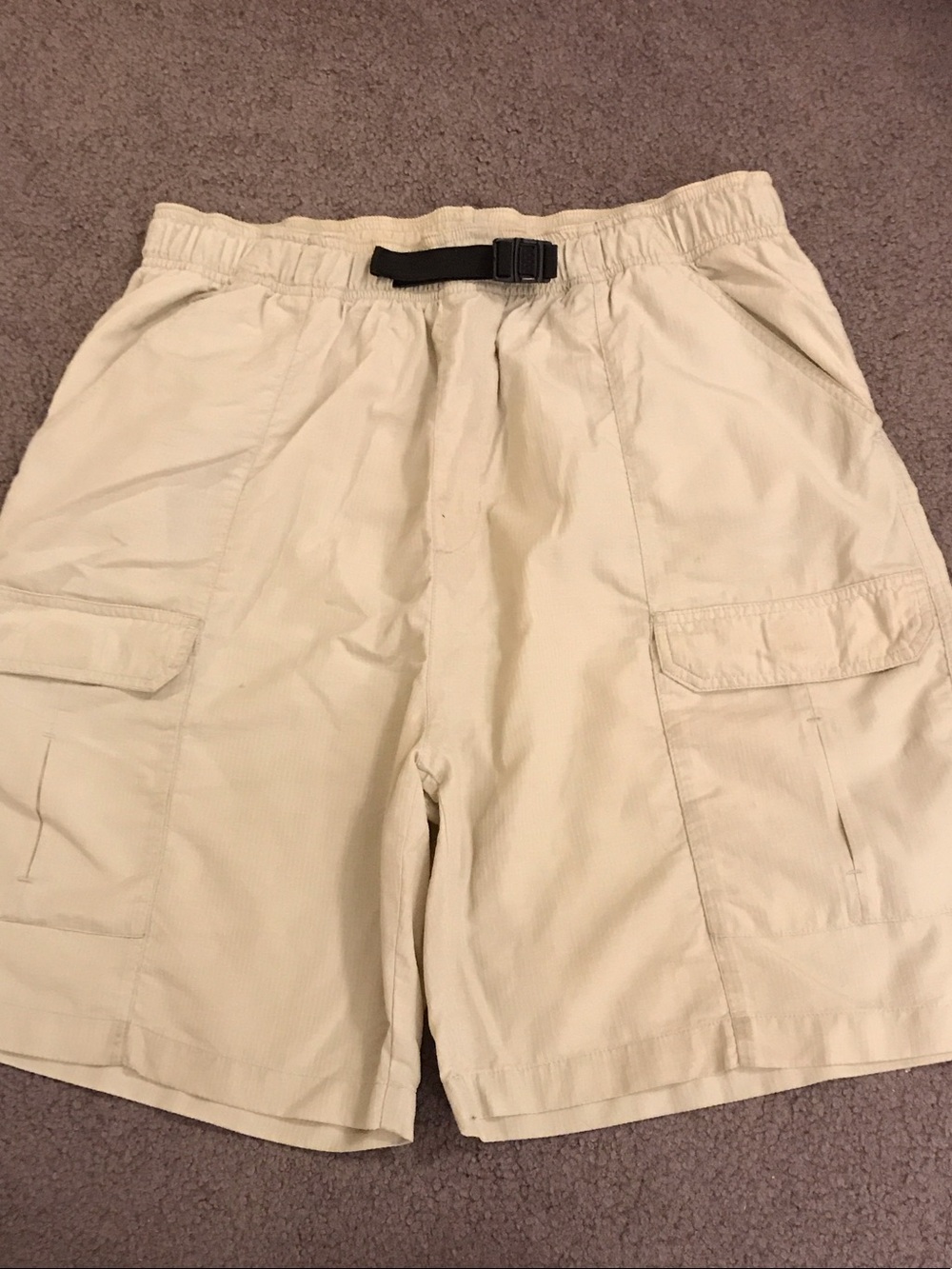 Men's KhakiCargo Shorts with Elastic Waist